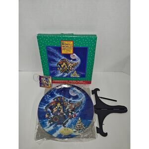 Mickey Mouse It's A Small World Holiday Plate A Tale Of The Christmas Flyer 1994
